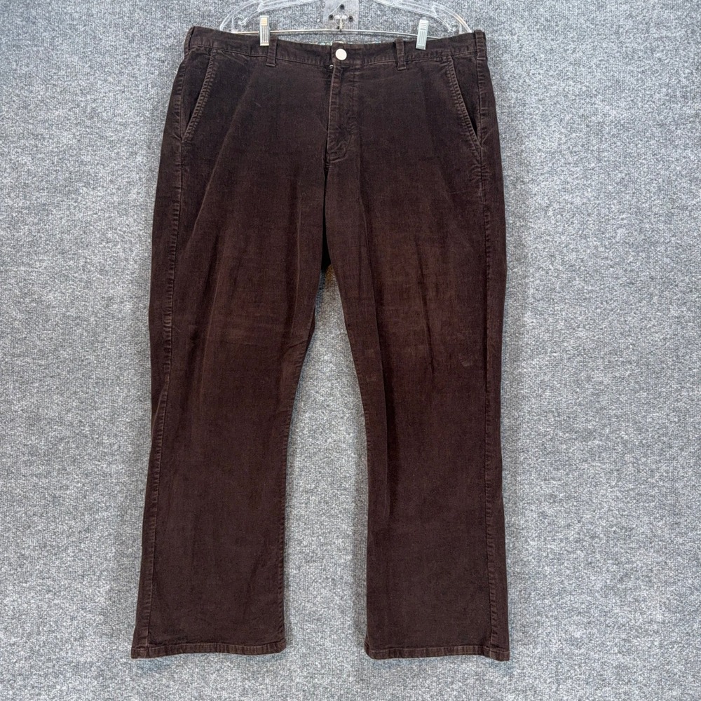 Bonobos Pants Mens 38x27 Brown Corduroy Bootcut Baggy Groovy Stretch Casual